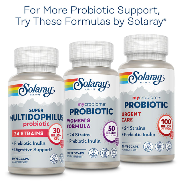 Solaray Multidophilus 12 Strain Probiotic | 20 Billion CFU | Healthy Gut Support | 25 Servings | 50 Enteric Vegcaps