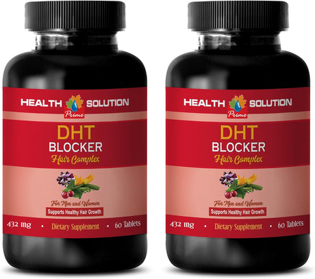 Hair Growth Supplement for Men - DHT Blocker Hair Complex - for Men and Women - Support Healthy Hair Growth - Zinc Natural Supplement - 2 Bottles 120 Coated Tablets