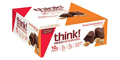 Thinkthin Protein & Fiber Bars, Chunky Chocolate Peanut, 1.41 Ounce (20 Count)