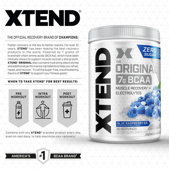 Cellucor Pre Workout & BCAA Bundle, C4 Original Pre Workout Powder, ICY Blue Razz, 30 Servings + XTEND BCAA Powder, Blue Raspberry, 30 Servings