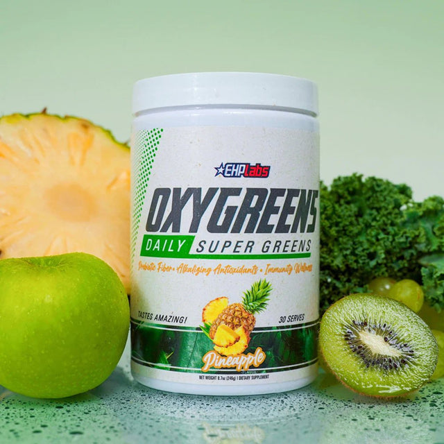 Ehplabs Oxygreens Super Greens Powder - Spirulina & Chlorella Superfood, Green Juice Powder & Greens Supplements with Prebiotic Fibre, Antioxidants & Immunity Support, 30 Serves (Forest Berries)