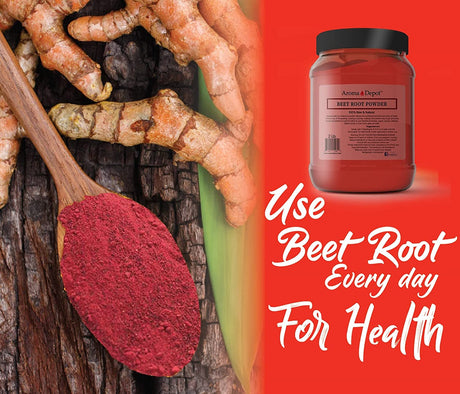 Beet Root Powder 2 Lb. by Aroma Depot Raw & Non-Gmo I Vegan & Gluten Free I Nitric Oxide Booster I Boost Stamina and Increases Energy I Immune System Booster I 100% Natural