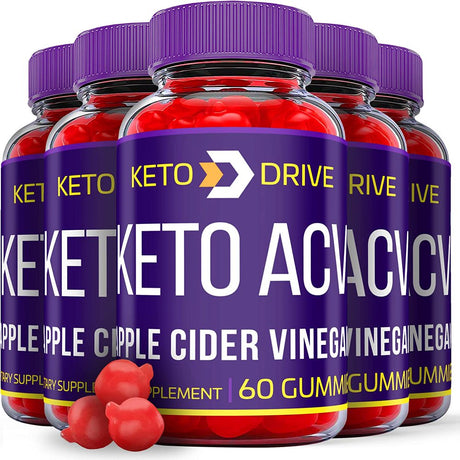 (5 Pack) Keto Drive Keto ACV Gummies - Supplement for Weight Loss - Energy & Focus Boosting Dietary Supplements for Weight Management & Metabolism - Fat Burn - 300 Gummies