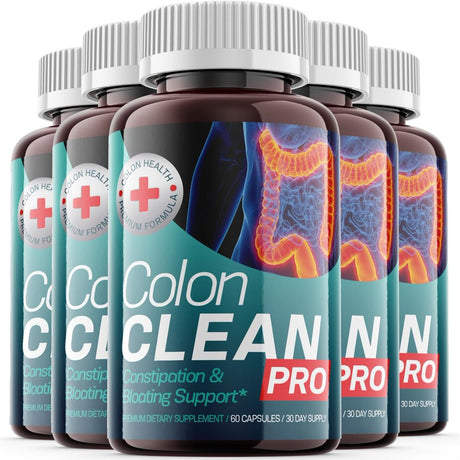 (5 Pack) Colon Clean Pro - Dietary Supplement for Digestion and Healthy Gut - Pills for Immune System, Digestive Function, Healthy Stomach, Reduces Bloat and Constipation - 300 Capsules