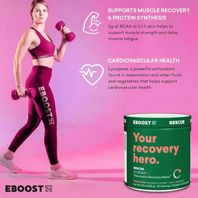 EBOOST POW Pre-Workout and Rescue BCAA Tub Bundle - Pre and Post Workout Supplement Powder for Performance, Joint Mobility, Support Recovery and Energy - Non-Gmo, Gluten-Free, No Creatine