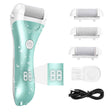 Callus Remover, Rechargeable Electronic Feet File Hard Skin Remover IPX7 Waterproof Pedicure Tool for Cracked Heels and Dead Skin, with 3 Coarse Roller Heads Foot Rasp (Green)