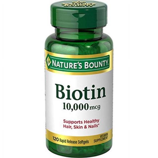 Nature'S Bounty Biotin Supplement, Supports Healthy Hair, Skin, and Nails, 10000Mcg, 120 Softgels