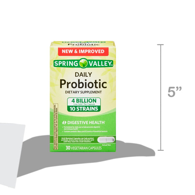 Spring Valley Daily Probiotic Dietary Supplement, 30 Vegetarian Capsules