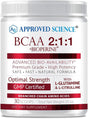 Approved Science® BCAA Powder - 2:1:1 BCAA Ratio - 3500 Mg L-Leucine - Fruit Punch Flavor - 25 Ounce - 30 Servings - Workout Boost, Endurance, Prevent Burnout - Bioperine - Vegan Friendly - 1 Tub