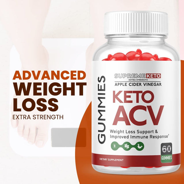 (3 Pack) Supreme Keto ACV Gummies - Energy & Focus Boosting Dietary Supplements for Weight Management & Metabolism - Fat Burn - 180 Gummies