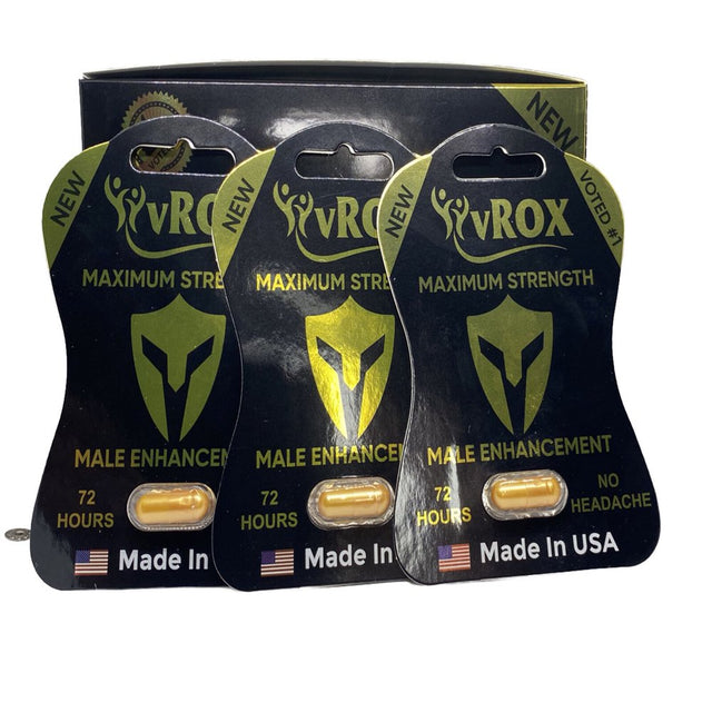 VROX Maximum Strength Male Enhancement Sex Pills Natural Booster 3 Pack