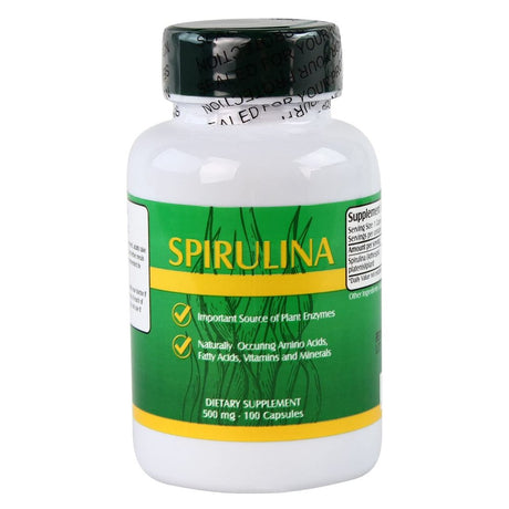 Nuhealth Spirulina, 500 Mg - 100 Capsules