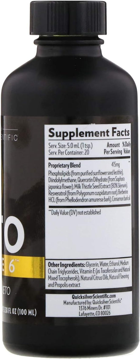 Quicksilver Scientific Keto before 6 Liquid - Enjoy Carbs While on Keto, Help Return the Body to Keto + Allow for More Flexible Diet, Weight Management Support Supplement (3.38Oz / 100Ml)