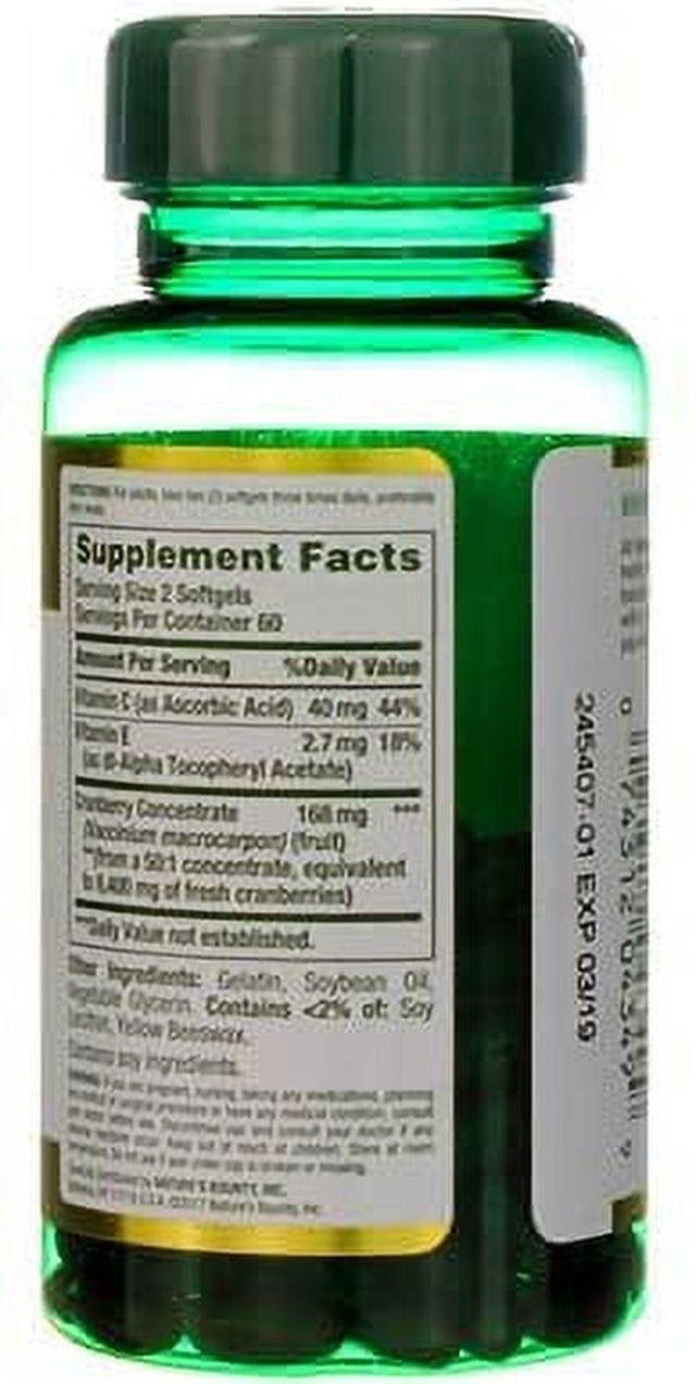 Nature'S Bounty Cranberry Fruit 4200 Mg, plus Vitamin C Softgels, 120 Ea (Pack of 6)