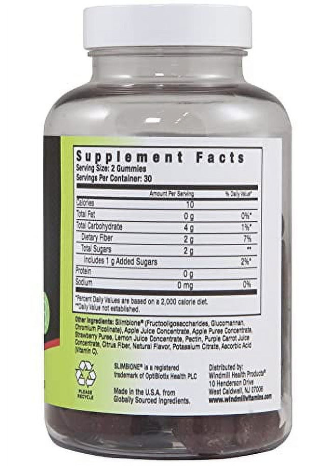 Dietworks Appetite Control Gummies, Suppressant for Weight Loss, Feel Fuller Faster, Raspberry Flavor, Black and Green, 60 Count