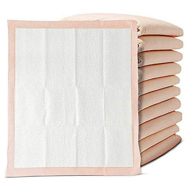 Premium Disposable Chucks Underpads 25 Pack, 30" X 36" - Highly Absorbent Waterproof Bed Pads for Incontinence and Senior Care - Peach Color - Leak Proof Protection