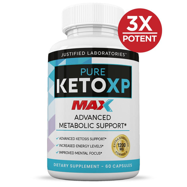 Pure Keto XP Max 1200MG Keto Diet Pills Real BHB Salts Advanced Ketogenic Supplement Exogenous Ketones Ketosis Weight Loss Fat Burner Carb Blocker Appetite Suppressant Men Women 3 Bottles