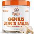 Lions Mane Mushroom Brain Supplement Nootropic for Energy, Focus, Memory & Immune System Booster by the Genius Brand