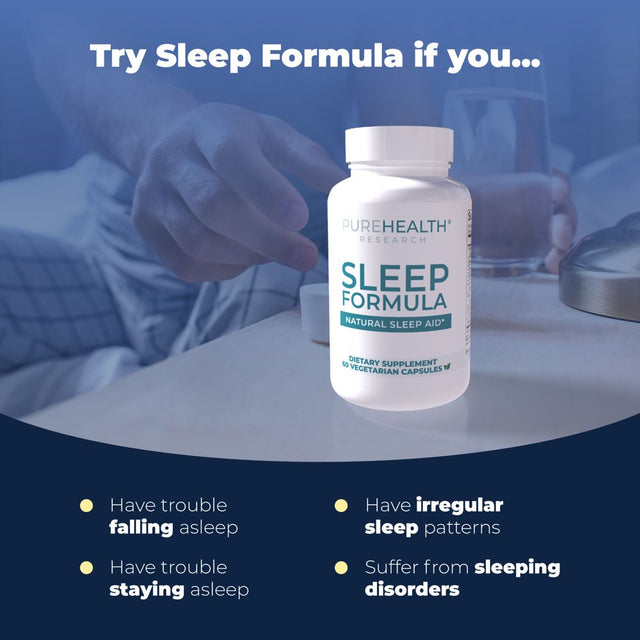 Sleep Formula by Purehealth Research, Naturally Calms & Relaxes for Deeper, Longer, Blissful Sleep, 1 Bottle