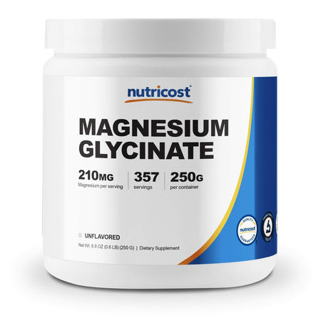 Nutricost Magnesium Glycinate Powder (250 Grams) Unflavored Supplement