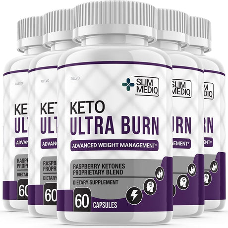 5 Pack Keto Ultra Burn Supplement Pills, Advanced Ketogenic Formula 300 Capsules