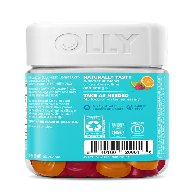 OLLY Kids Chillax Gummies, Chewable Supplement, Magnesium, L-Theanine, Sunny Sherbet, 50 Ct (Pack of 8)