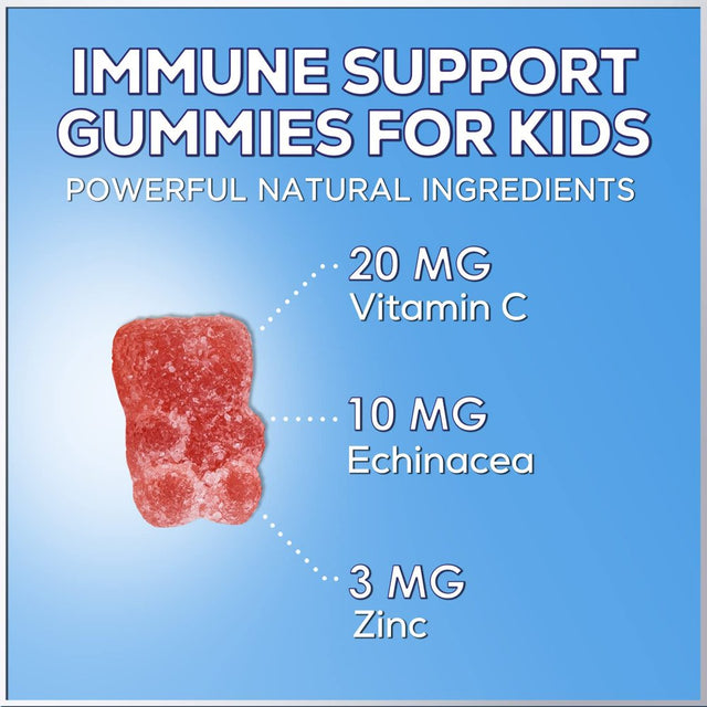 Kids Immune Support Gummies with Vitamin C, Zinc & Echinacea, Gluten Free & Non-Gmo Chewable Immune Support for Kids Gummy, Daily Childrens Immune Support Vitamins, Vegan, Berry Flavor - 90 Gummies