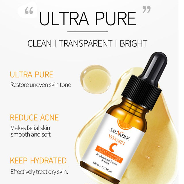 20% Vitamin C Serum - Certified Organic Ingredients + 11% Hyaluronic Acid + Vitamin E Moisturizer + Anti-Aging Formulation