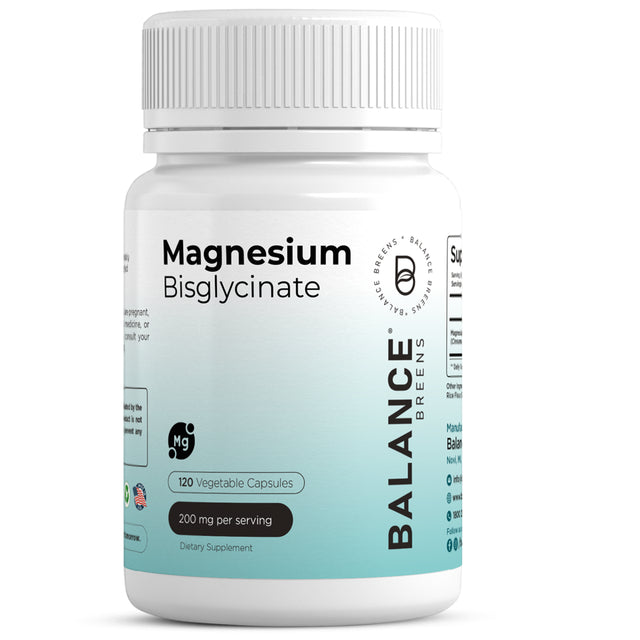 Magnesium Bisglycinate 200Mg High Absorption Chelated - 120 Vegan Capsules - Supports Hearth Health, Muscle Cramps, Bone Health, Positive Mood - Non-Gmo and Gluten Free (1)