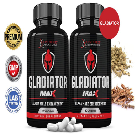 (2 Pack) Gladiator Max 1600MG Advanced Men'S Health Formula 120 Capsules