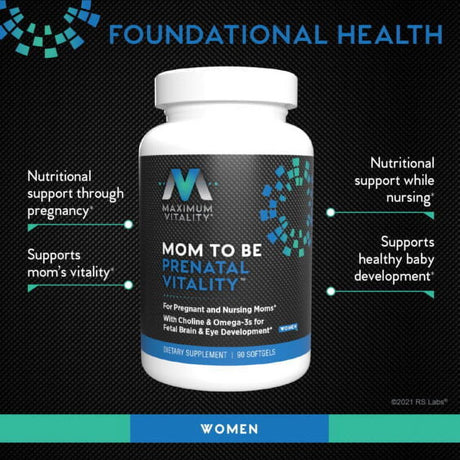 Mom to Be Prenatal Vitality™ Multi-Vitamin for Women with Omega-3S ; Maximum Vitality