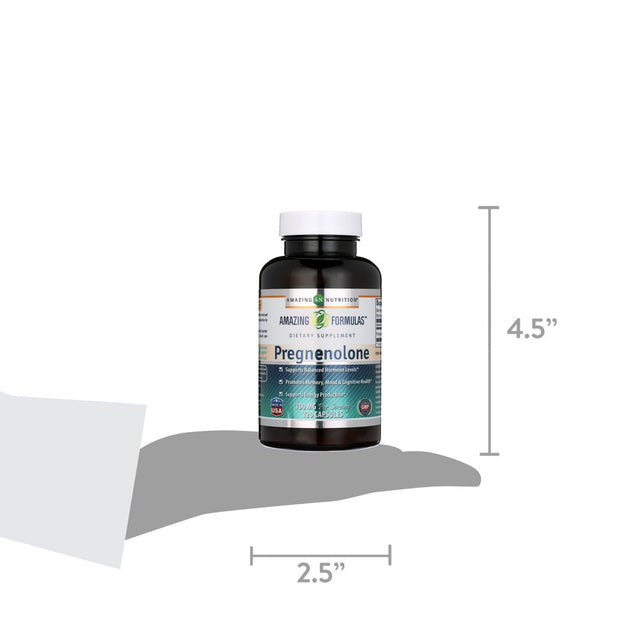 Amazing Formulas - Pregnenolone Dietary Supplement-100 Milligrams-120 Capsules(Non-Gmo,Gluten Free)-Promotes Hormonal Balance - Supports Energy Production