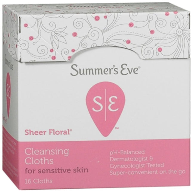 Summer'S Eve Eve Cleansing Cloths for Sensitive Skin, Sheer Floral 16 Ea (Pack of 4)