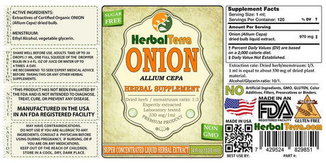 Onion (Allium Cepa) Tincture, Organic Dried Bulb Liquid Extract (Herbal Terra, USA) 2 Oz