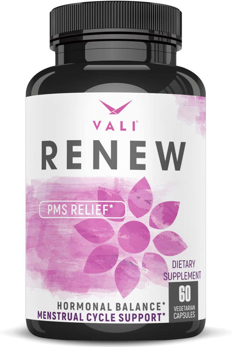 VALI Renew PMS Relief & Menstrual Cycle Support Supplement, 60 Veggie Capsules