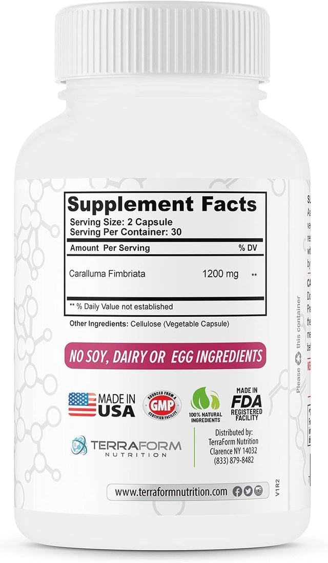 Caralluma Fimbriata - 100% Pure - Max Strength Weight Loss Supplement - 1200Mg - Natural Appetite Suppressant for Women & Men - Metabolism Booster - Made in USA - 1 Month