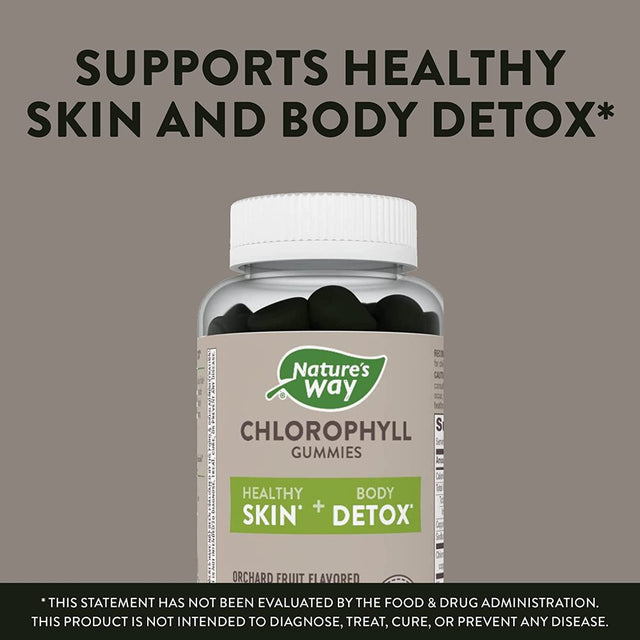 Nature'S Way Chlorophyll Gummies Healthy Skin and Body Detox 100 Mg 60 Gummies