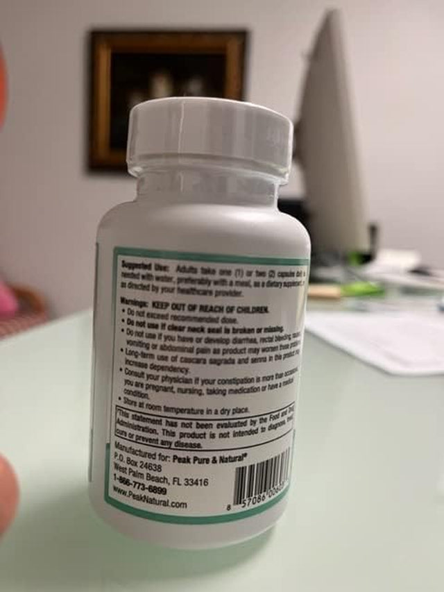 Peak Pure & Natural Colon Support - Colon Cleanse and Detox Supplement for Digestive Health - Gut Health Support with Inulin and Senna Leaf Extracts - with Fiber, Prebiotics, and Probiotics - 3 Pack