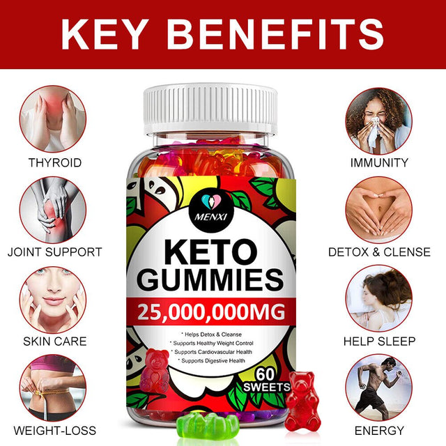 Keto ACV BHB Gummies for Fat Burn Weight Loss Detox Keto Diet Pills 60 Gummy