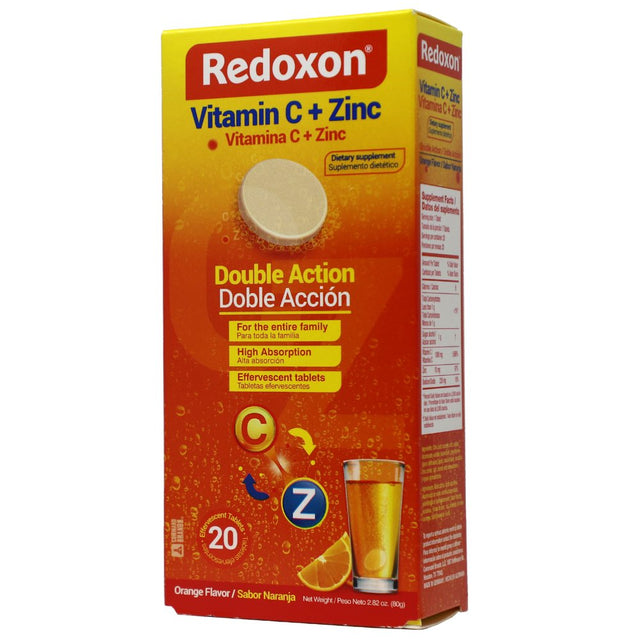 Redoxon Vitamin C & Zinc Effervescent Tablets to Help Strengthen Immune System, Unisex, 20 Count