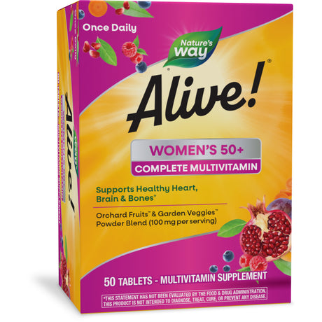 Nature'S Way Alive! Women'S 50+ Complete Daily Multivitamin Tablets, B-Vitamins, 50 Count