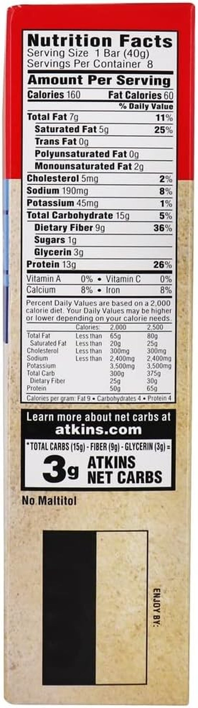 Atkins Atkins Gluten Free Snack Bar, Lemon Bar, Keto Friendly, 8 Count, 8 Count