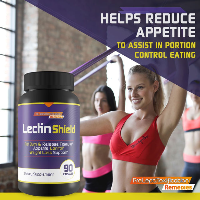 Lectin Shield Fat Burn & Release Formula by Pro Leptitoxification Remedies - Appetite Suppressant & Weight Loss Supplement - 30 Servings