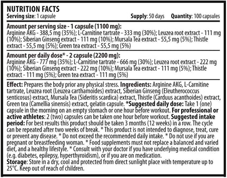 Military Force Pack, PRO Series, Natural Herbal Pump Formula, Pre-Workout Supplement with Arginine and L-Carnitine (X1)