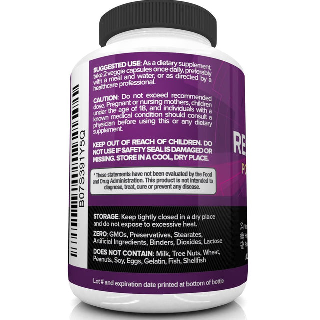 Nutrivein Resveratrol 1450Mg - anti Aging Antioxidant Supplement 120 Capsules