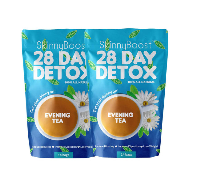 Skinny Boost Evening Tea (2 Pack) 28 Tea Bags Total, Supports Detox and Cleanse, Reduce Bloating, All Natural, Vegan