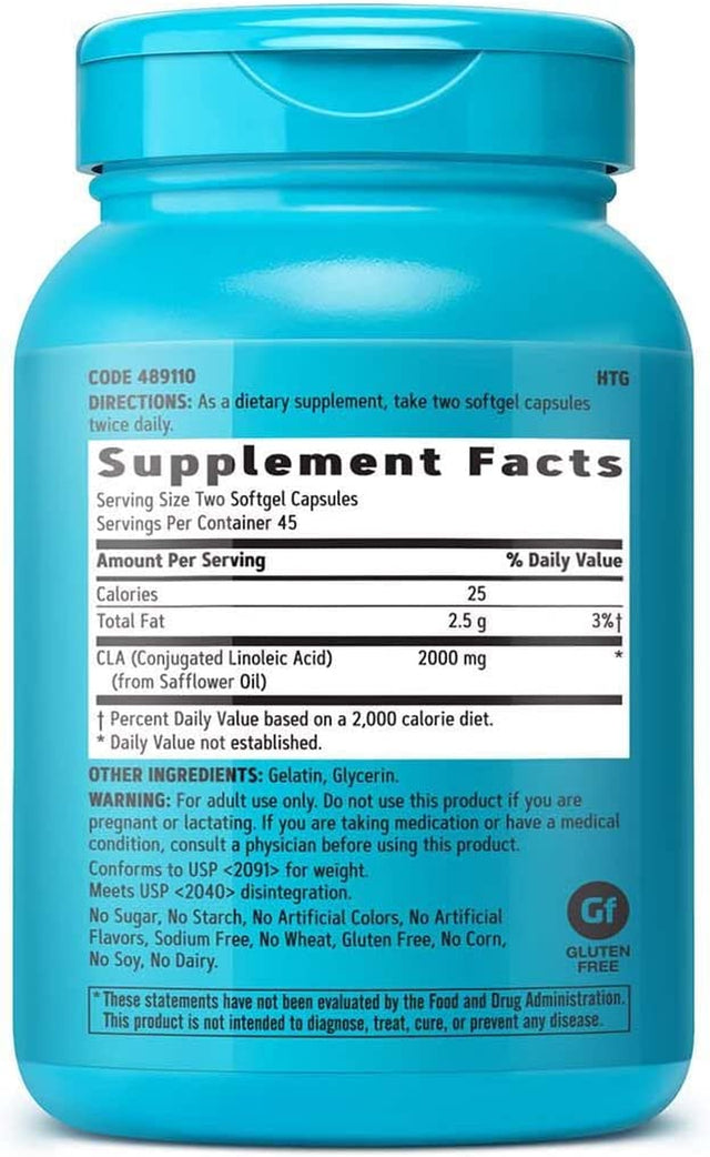 GNC Total Lean CLA | Improves Body Composition & Lean Muscle Tone, Fuels Fat Metabolism & Energy without Stimulants | Gluten Free | 90 Softgels