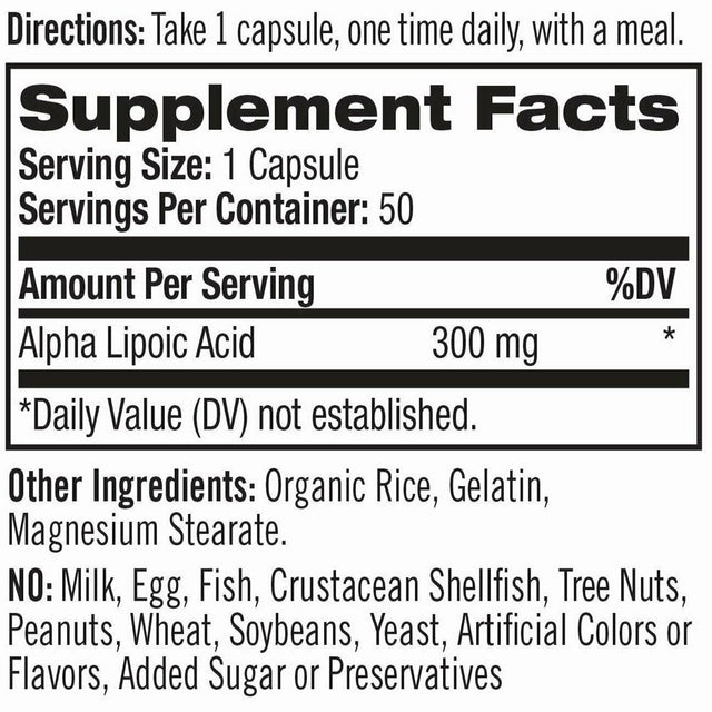 Natrol Alpha Lipoic Acid 300 Mg Capsules 50 Ea (Pack of 4)