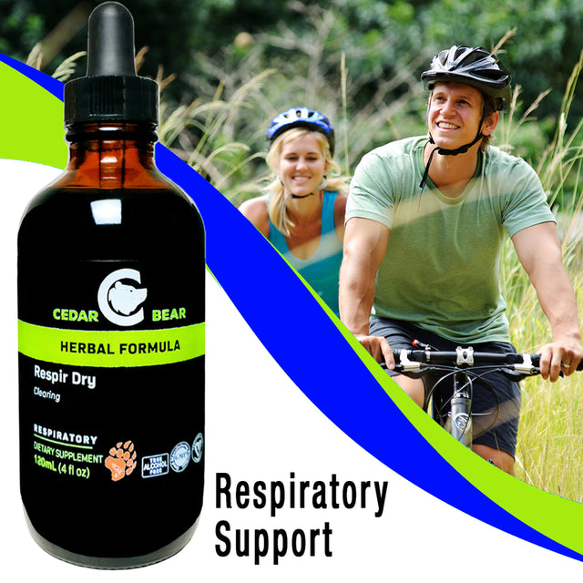 Cedar Bear Respir Dry - Herbal Supplement That Dries. Cools & Soothes Respiratory Tissues - 4 Fl Oz