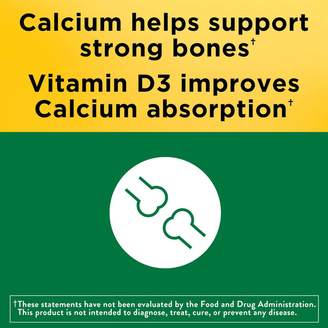 Nature Made Calcium 500 Mg with Vitamin D3 Tablets, Dietary Supplement, 130 Count